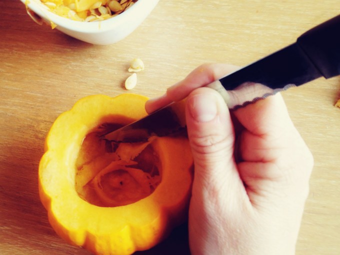 clean up the opening pumpkin