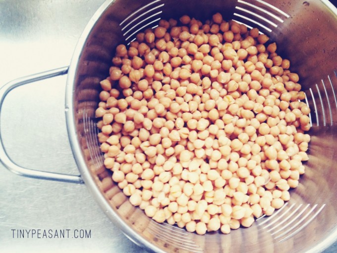 soaked strained chick peas