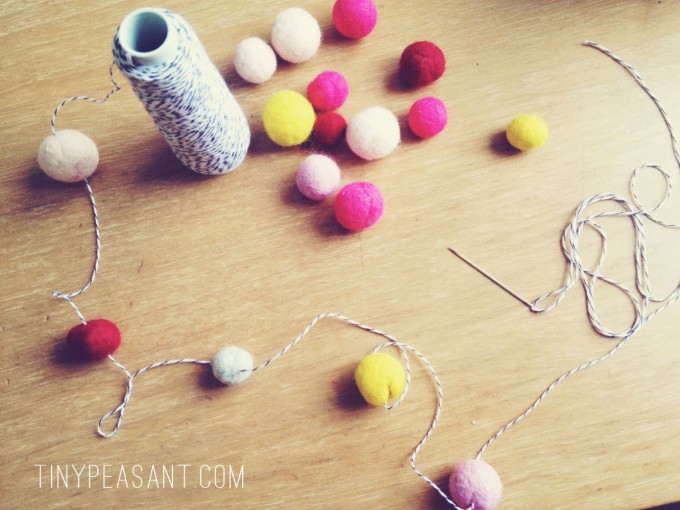 tiny peasant felted garland