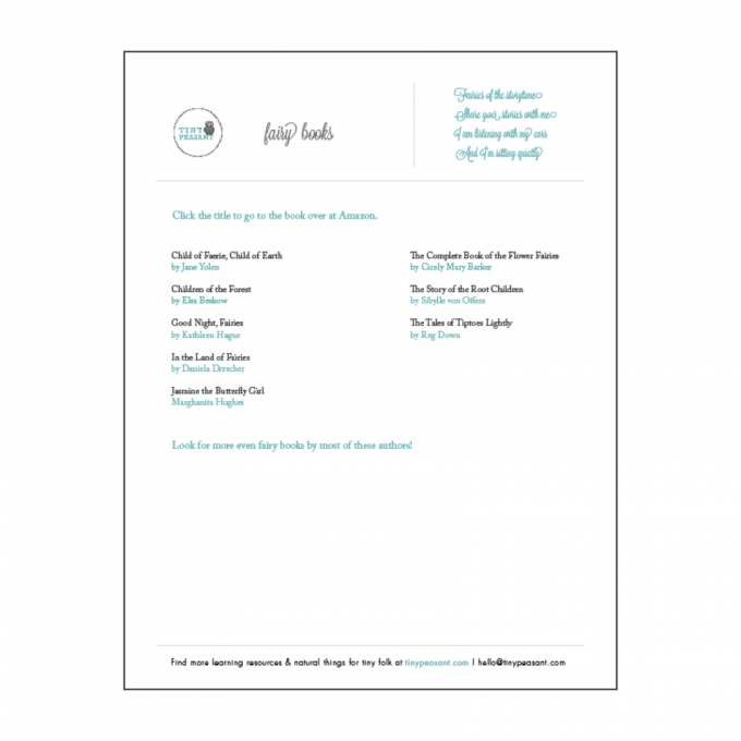 Fairy Book List